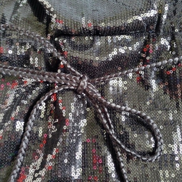 WHITE HOUSE BLACK MARKET Sequined Dress with Rope Belt - Picture 7 of 14